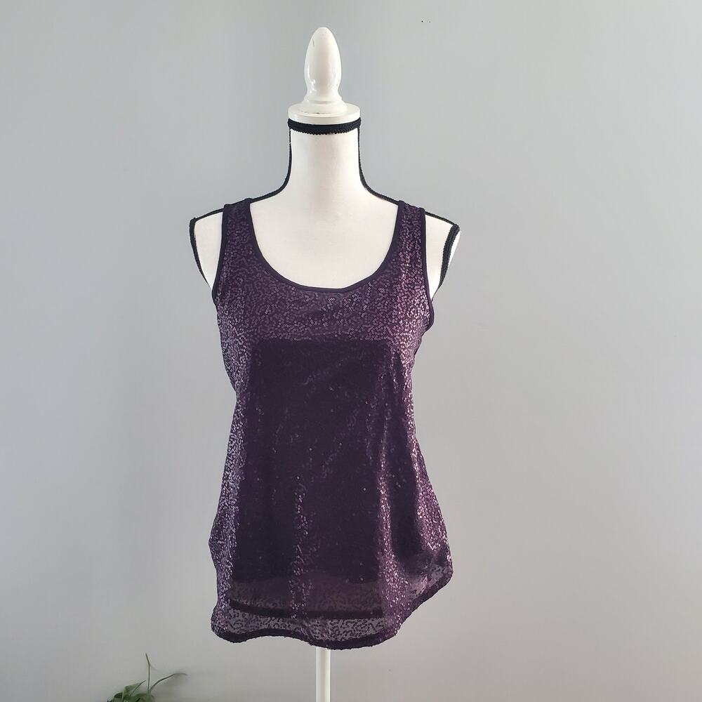 Apt. 9 Women's Purple Sequin Tank Size S